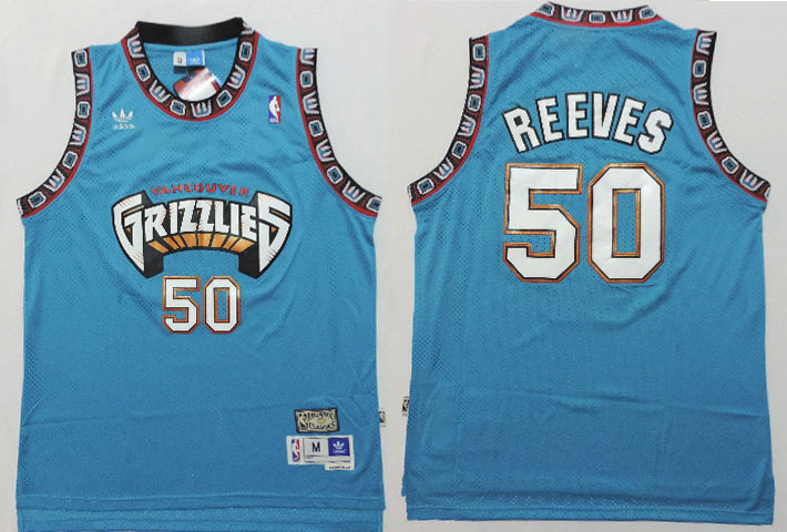  NBA Memphis Grizzlies 50 Bryant Reeves Hardwood Classics Retro Swingman Blue Jersey