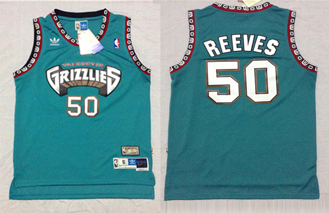  NBA Memphis Grizzlies 50 Bryant Reeves Hardwood Classics Retro Swingman Green Jersey