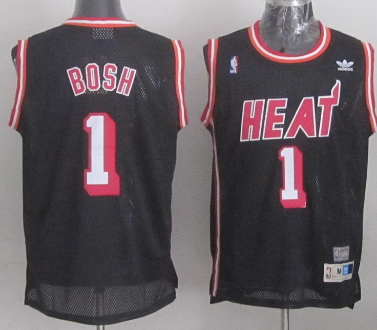  NBA Miami Heat 1 Chris Bosh Hardwood Classic Fashion Swingman Black Jersey