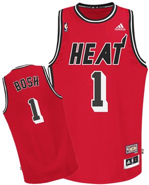  NBA Miami Heat 1 Chris Bosh Hardwood Classic Fashion Swingman Red Jersey