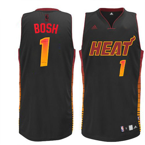  NBA Miami Heat 1 Chris Bosh Vibe Swingman Black Jersey