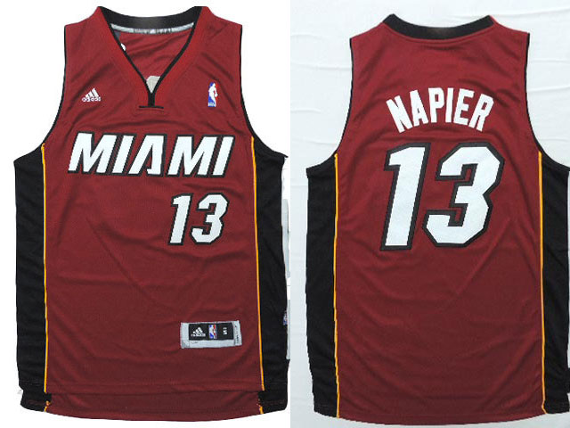  NBA Miami Heat 13 Shabazz Napier New Revolution 30 Swingman Road Red Jersey