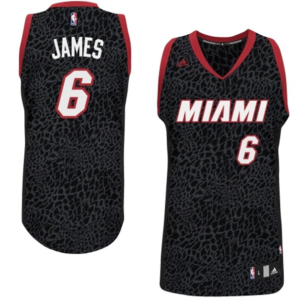  NBA Miami Heat 6 LeBron James Crazy Light Swingman Black Jersey