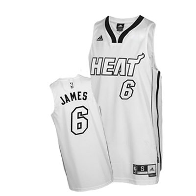  NBA Miami Heat 6 LeBron James White Fashion Swingman Jersey