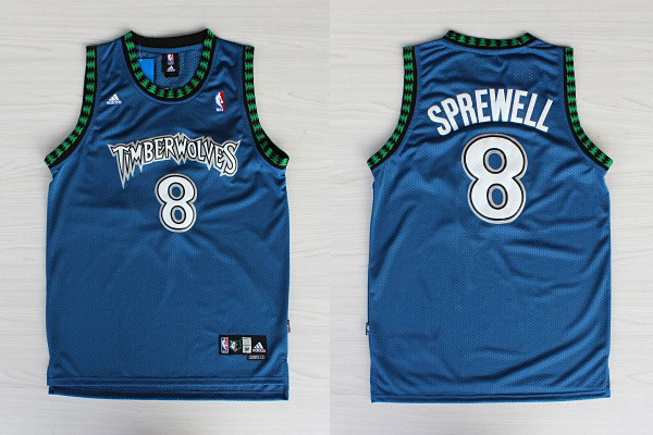  NBA Minnesota Timberwolves 8 Latrell Sprewell Throwback Soul Swingman Blue Jersey