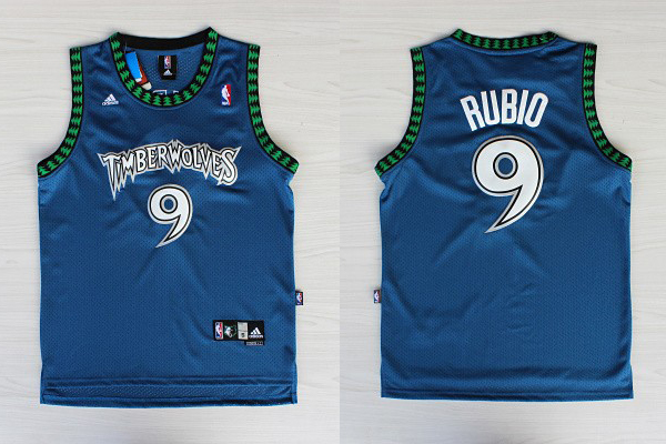 NBA Minnesota Timberwolves 9 Ricky Rubio Throwback Soul Swingman Blue Jersey