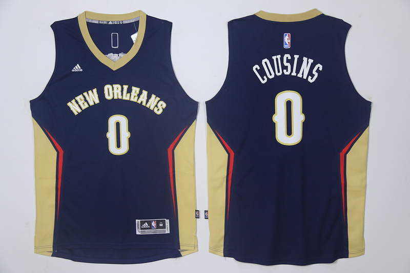  NBA New Orleans Pelicans 0 DeMarcus Cousins New Revolution 30 Swingman Road Blue Jersey