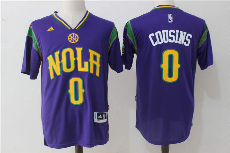  NBA New Orleans Pelicans 0 DeMarcus Cousins New Revolution 30 Swingman Road Purple Jersey
