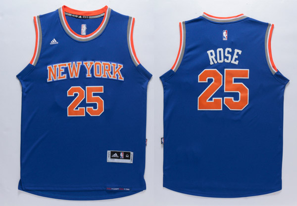  NBA New York Knicks 25 Derrick Rose New Revolution 30 Swingman Blue Jersey