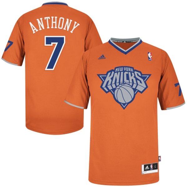  NBA New York Knicks 7 Carmelo Anthony 2013 Christmas Day Fashion Swingman Orange Jersey