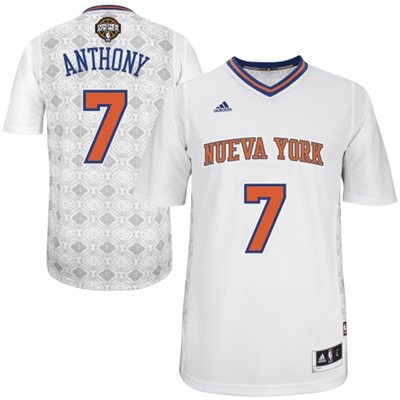  NBA New York Knicks 7 Carmelo Anthony 2014 Noches Enebea Swingman White Jersey