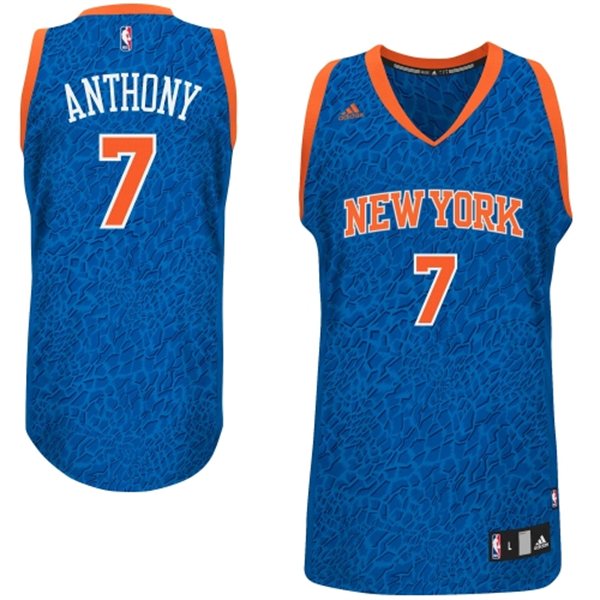  NBA New York Knicks 7 Carmelo Anthony Crazy Light Swingman Blue Jersey