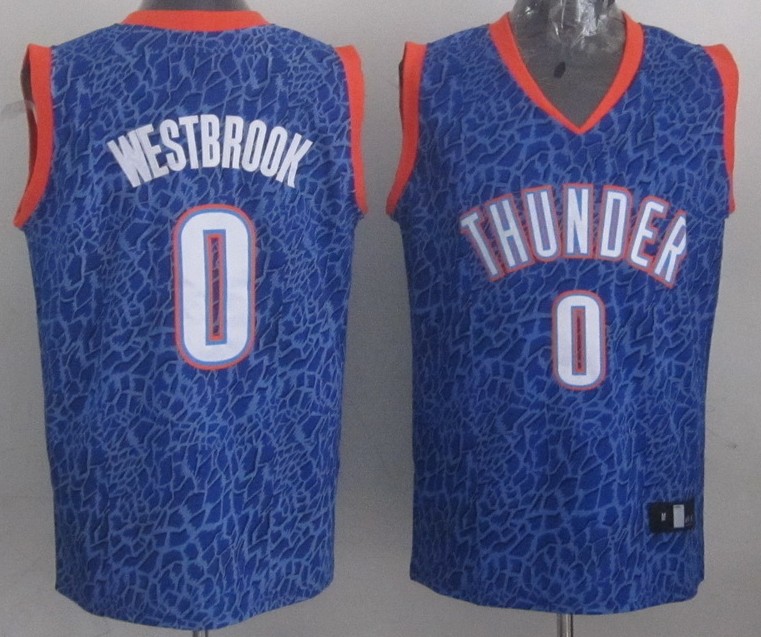  NBA Oklahoma City Thunder 0 Russell Westbrook Crazy Light Swingman Blue Jersey