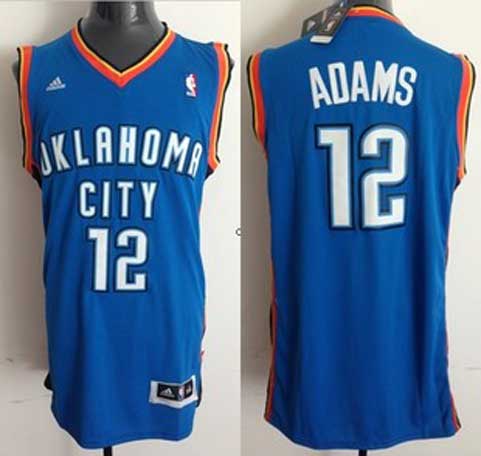  NBA Oklahoma City Thunder 12 Steven Adams New Revolution 30 Swingman Road Blue Jersey