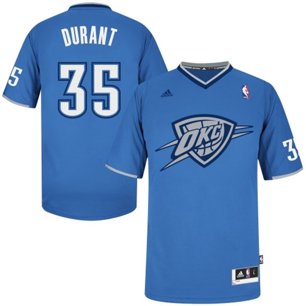  NBA Oklahoma City Thunder 35 Kevin Durant 2013 Christmas Day Fashion Swingman Blue Jersey