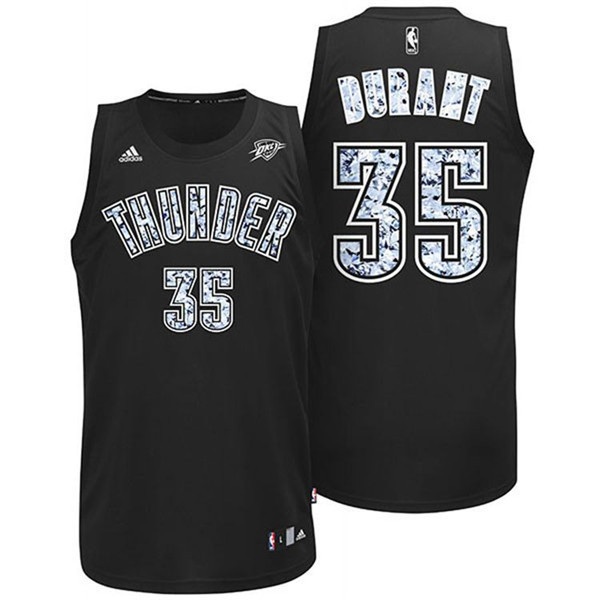  NBA Oklahoma City Thunder 35 Kevin Durant Black Diamond Fashion Stitched NBA Jersey
