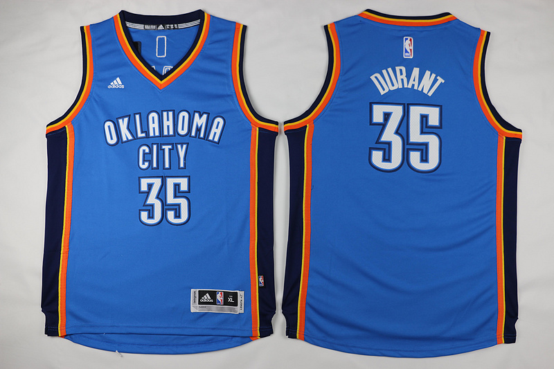  NBA Oklahoma City Thunder 35 Kid jersey Kevin Durant New Revolution 30 Swingman Blue Youth Jersey