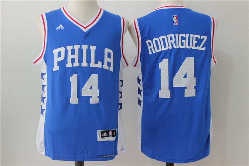  NBA Philadelphia 76ers 14 Sergio Rodriguez New Rev30 Swingman Throwback Blue Jersey