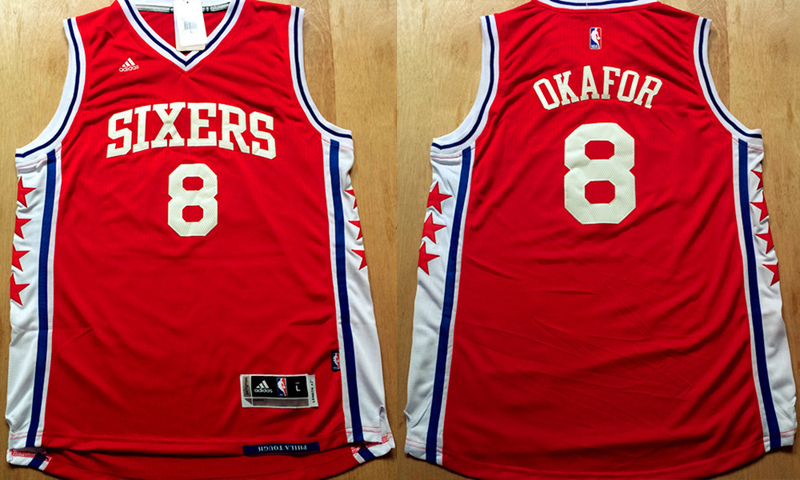  NBA Philadelphia 76ers 8 Jahlil Okafor New Revolution 30 Swingman Red Jersey