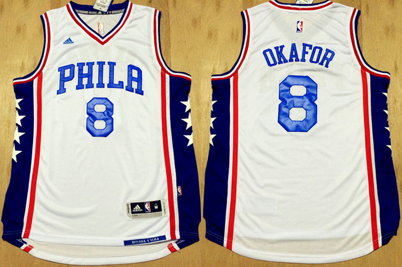  NBA Philadelphia 76ers 8 Jahlil Okafor New Revolution 30 Swingman White Jersey