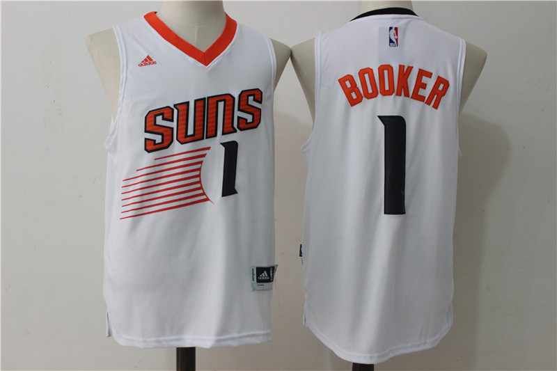  NBA Phoenix Suns 1 Devin Booker New Revolution 30 Swingman White Jersey