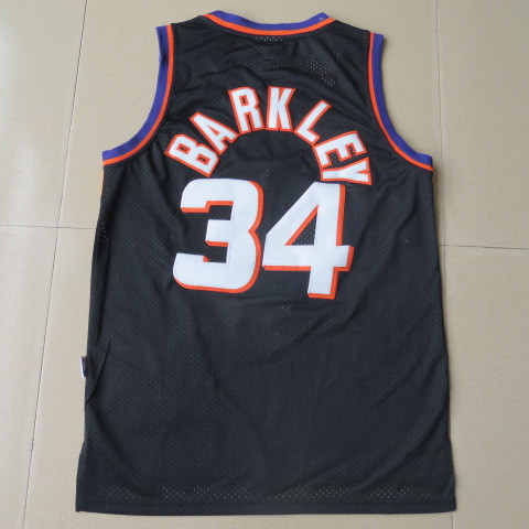  NBA Phoenix Suns 34 Charles Barkley New Rev30 Swingman Throwback Black Jerseys