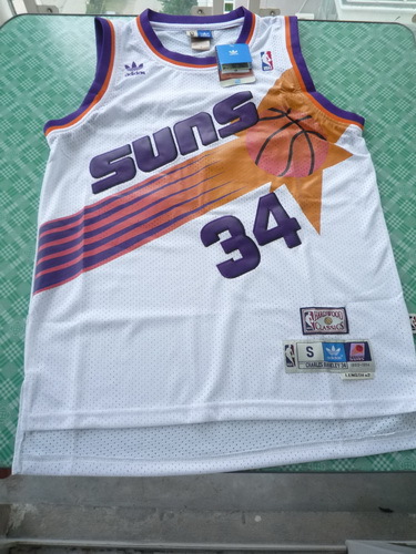  NBA Phoenix Suns 34 Charles Barkley New Rev30 Swingman Throwback White Jersey