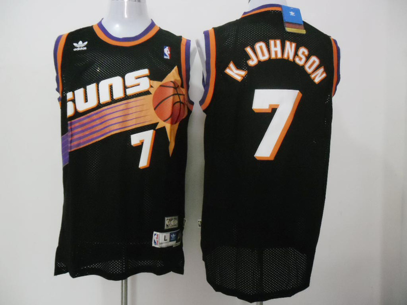  NBA Phoenix Suns 7 Kevin Johnson New Rev30 Swingman Throwback Black Jersey