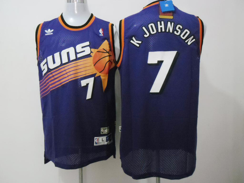  NBA Phoenix Suns 7 Kevin Johnson New Rev30 Swingman Throwback Purple Jersey