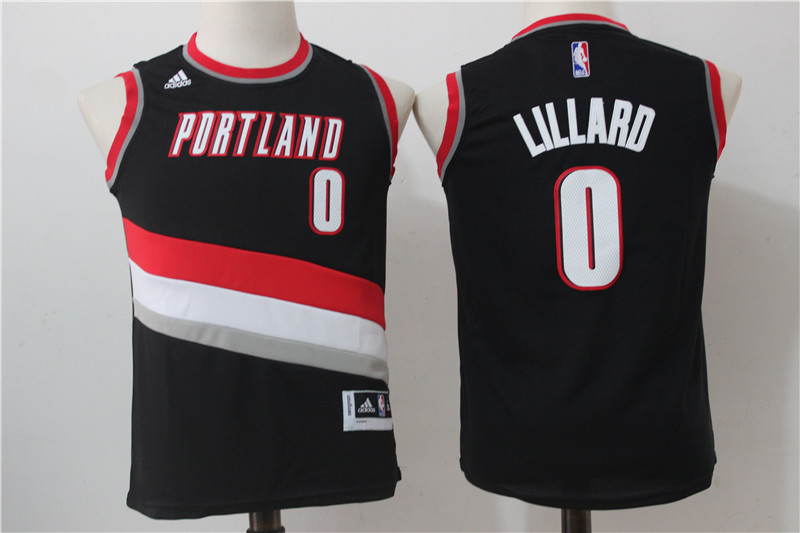  NBA Portland Trail Blazers 0 Damian Lillard New Revolution 30 Swingman Black Youth Jersey