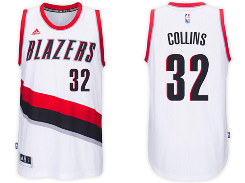  NBA Portland Trail Blazers 32 Zach Collins New Revolution 30 Swingman White Jersey