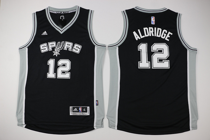  NBA San Antonio Spurs 12 Lamarcus Aldridge Kid jersey New Revolution 30 Swingman Road Black Youth Jersey