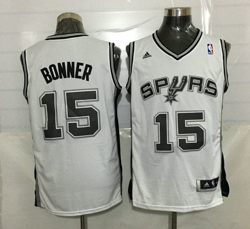  NBA San Antonio Spurs 15 Matt Bonner New Revolution 30 Swingman Road White Jersey
