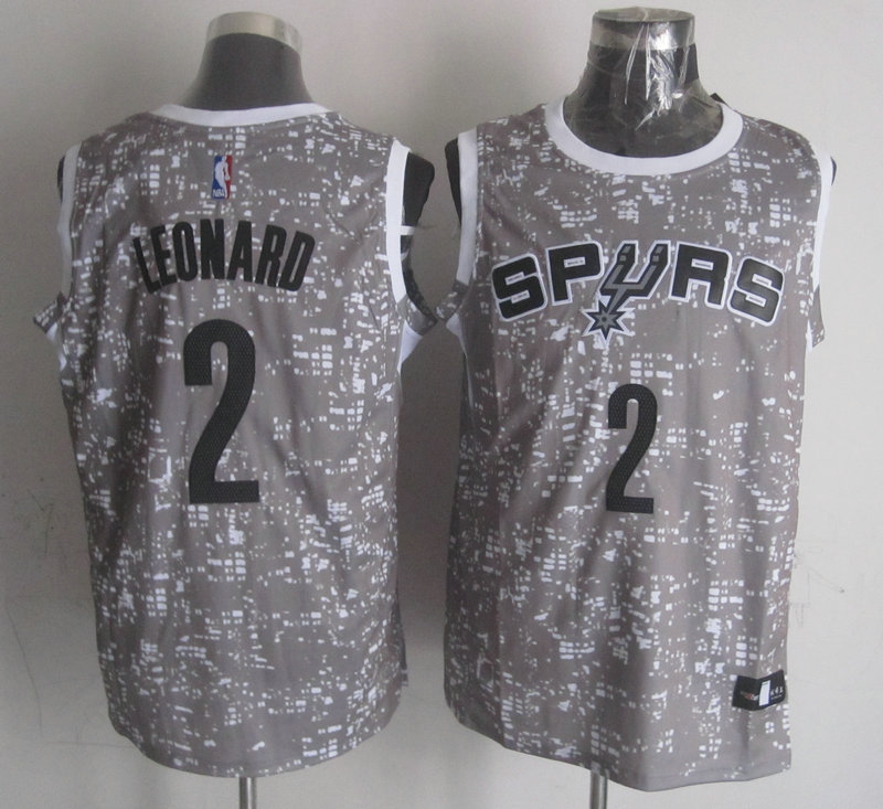  NBA San Antonio Spurs 2 Kawhi Leonard Grey City Luminous Jersey