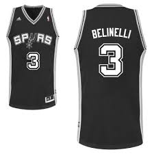  NBA San Antonio Spurs 3 Marco Belinelli New Revolution 30 Swingman Road Black Jersey