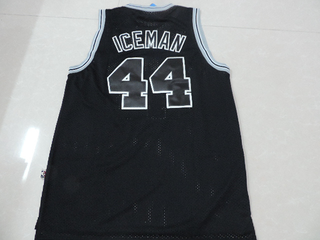  NBA San Antonio Spurs 44 George Gervin ICEMAN Soul Swingman Nickname Black Jersey