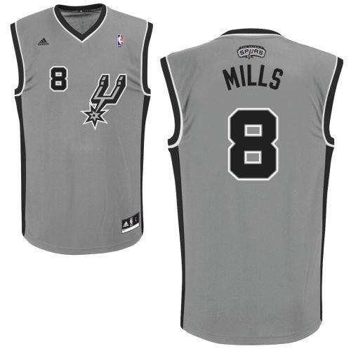  NBA San Antonio Spurs 8 Patrick Mills New Revolution 30 Swingman Alternate Grey Jersey