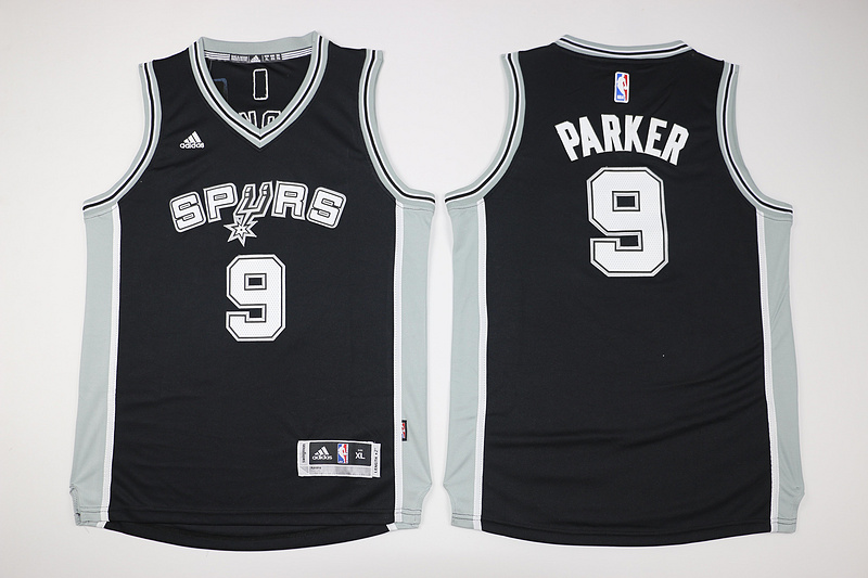  NBA San Antonio Spurs 9 Tony Parker Kid jersey New Revolution 30 Swingman Road Black Youth Jersey