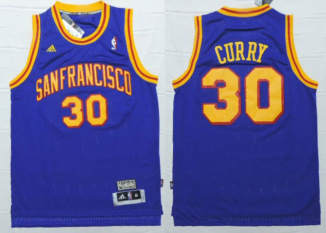  NBA San Francisco 30 Stephen Curry Soul Throwback Swingman Blue Jersey