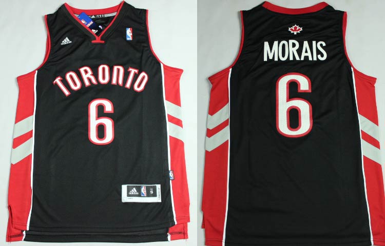  NBA Toronto Raptors 6 Carlos Morais New Revolution 30 Swingman Road Black Jerseys