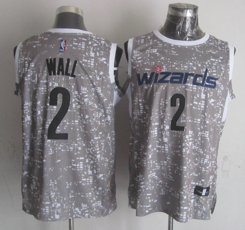  NBA Washington Wizards 2 John Wall Grey City Luminous Jersey