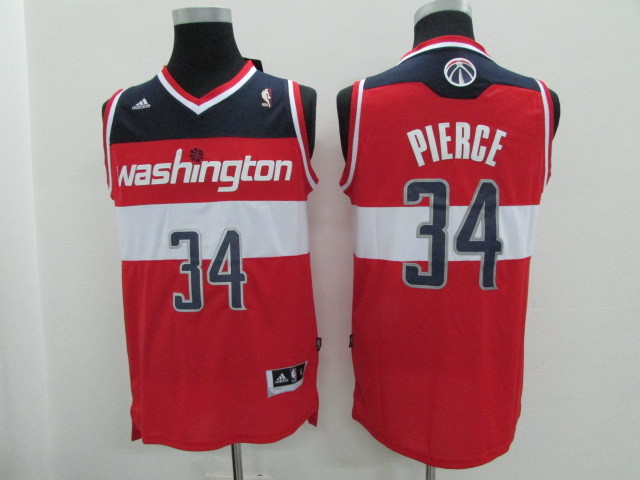  NBA Washington Wizards 34 Paul Pierce New Revolution 30 Swingman Road Red Jersey