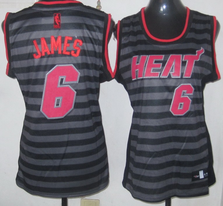  NBA Women Miami Heat 6 LeBron James Groove Fashion Swingman Jersey