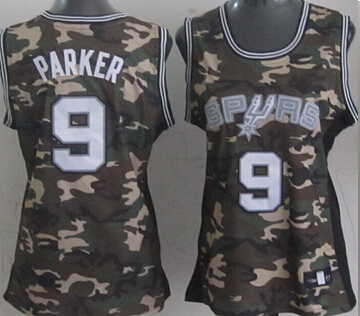  NBA Women San Antonio Spurs 9 Tony Parker Camouflage Camo Swingman Fashion Jersey