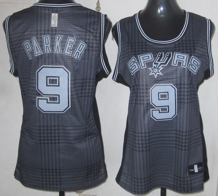  NBA Women San Antonio Spurs 9 Tony Parker Swingman Black Square Fashion Jersey