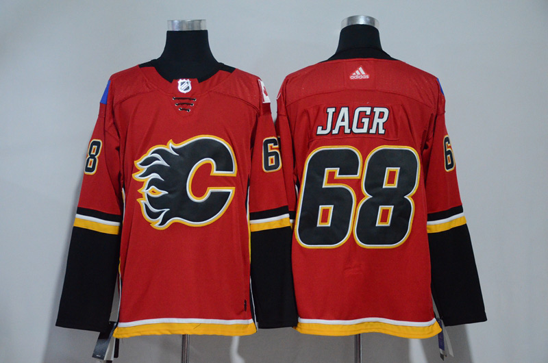  NHL Calgary Flames #68 Jaromir Jagr Red Ice Hockey Jerseys