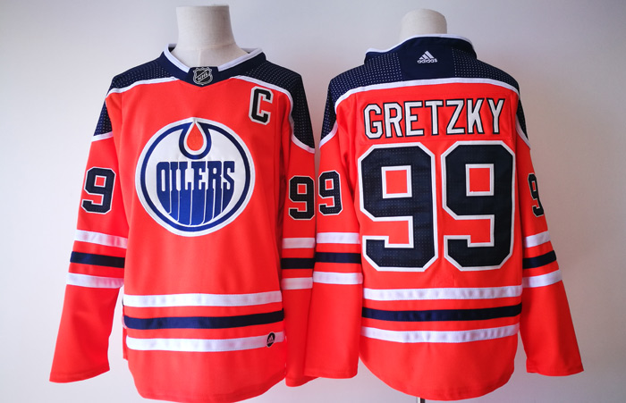  NHL Edmonton Oilers #99 Wayne Gretzky Orange Home Authentic Stitched NHL Jersey