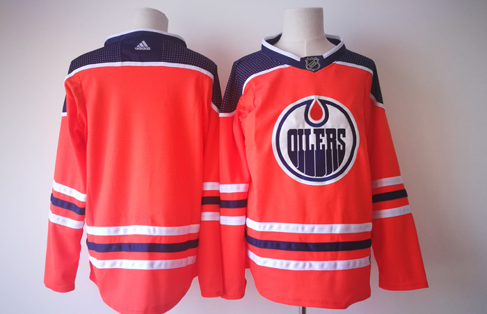  NHL Edmonton Oilers Blank Orange Ice Hockey Jerseys