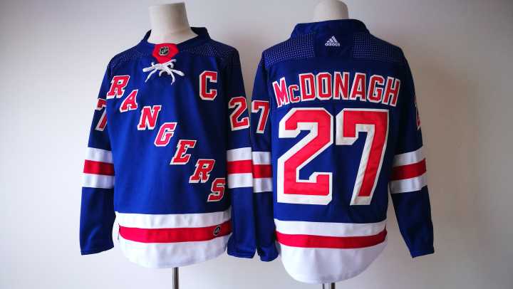  NHL New York Rangers 27 Ryan McDonagh Blue Ice Hockey Jerseys