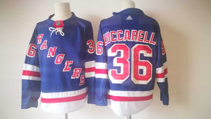  NHL New York Rangers 36 Mats Zuccarello Blue Ice Hockey Jerseys